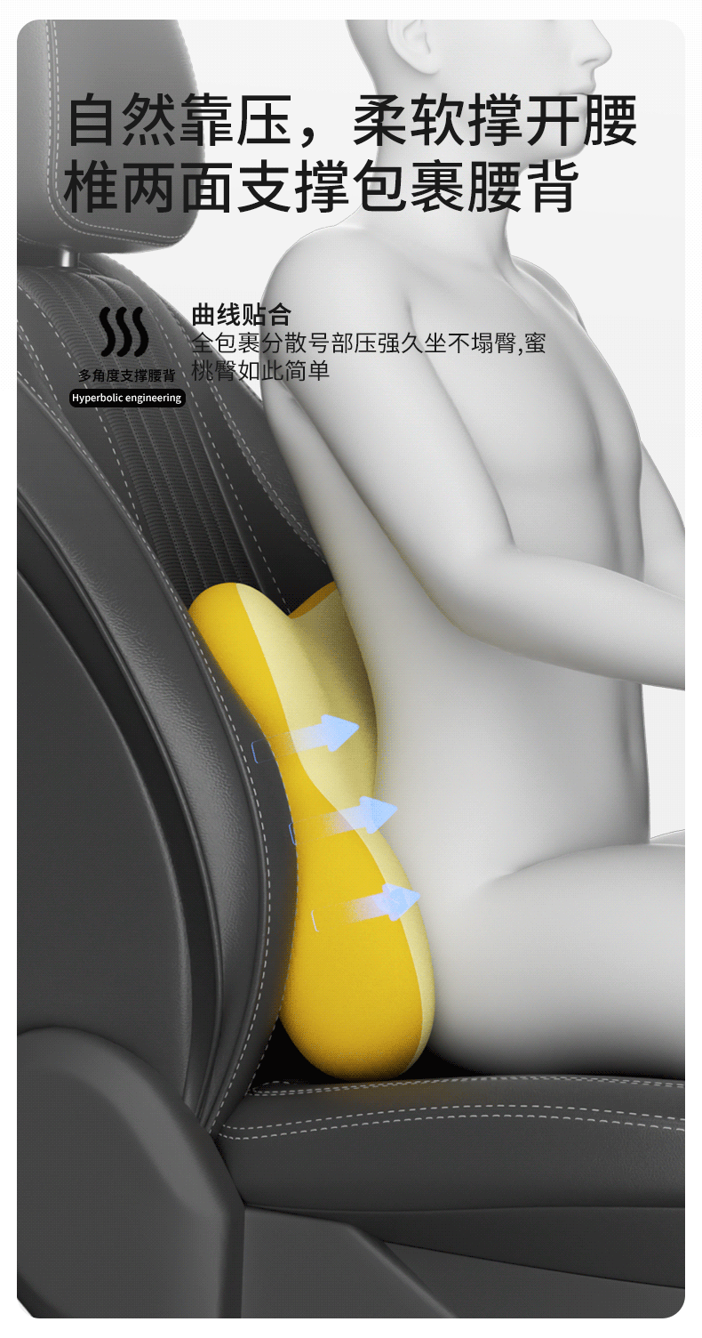 New car accessories: seat headrest and lumbar support set, colorful seat cushion and backrest, car accessories, lumbar support, wholesale 6
